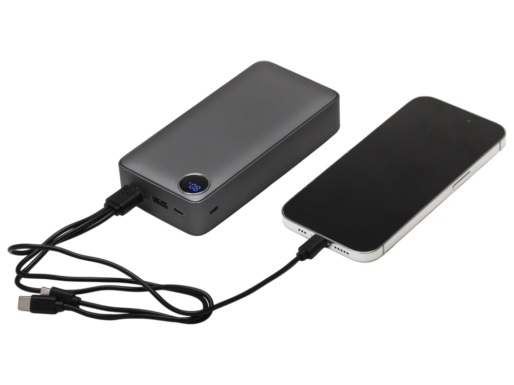 Внешний аккумулятор Mild Pro c быстрой зарядкой QC/PD, 20 000 mAh, серый — изображение 2