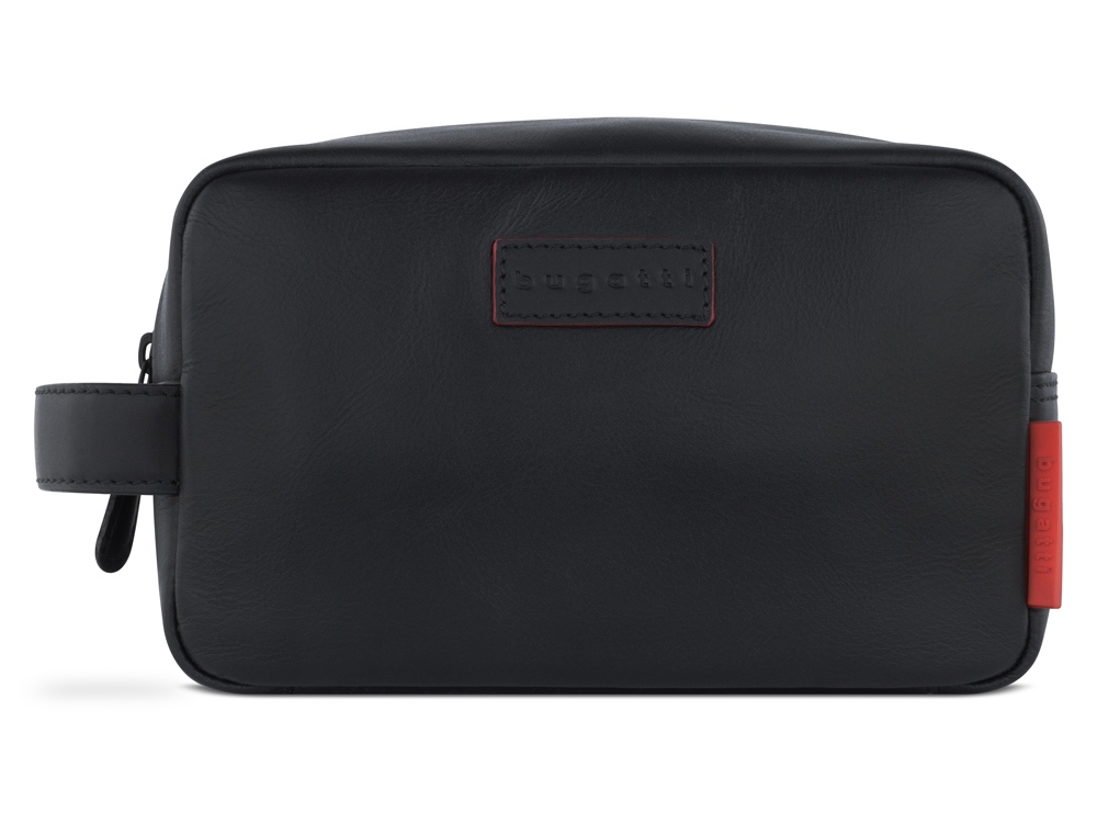Несессер дорожный BUGATTI Clark, чёрный, воловья кожа/полиэстер, 20х10х13 см, 2,5 л — изображение 2
