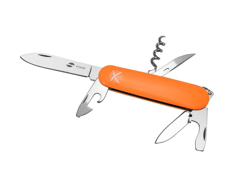 Нож перочинный Stinger, 90 мм, 11 функций, материал рукояти: АБС-пластик (оранжевый) — изображение 2