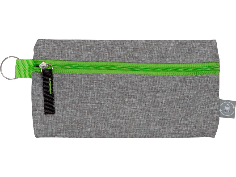 Универсальный пенал из переработанного полиэстера RPET Holder, серый/зеленый — изображение 3