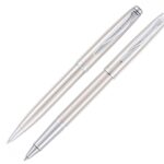 Набор Pierre Cardin PEN&PEN: ручка шариковая + роллер. Цвет - серебристый. Упаковка Е.