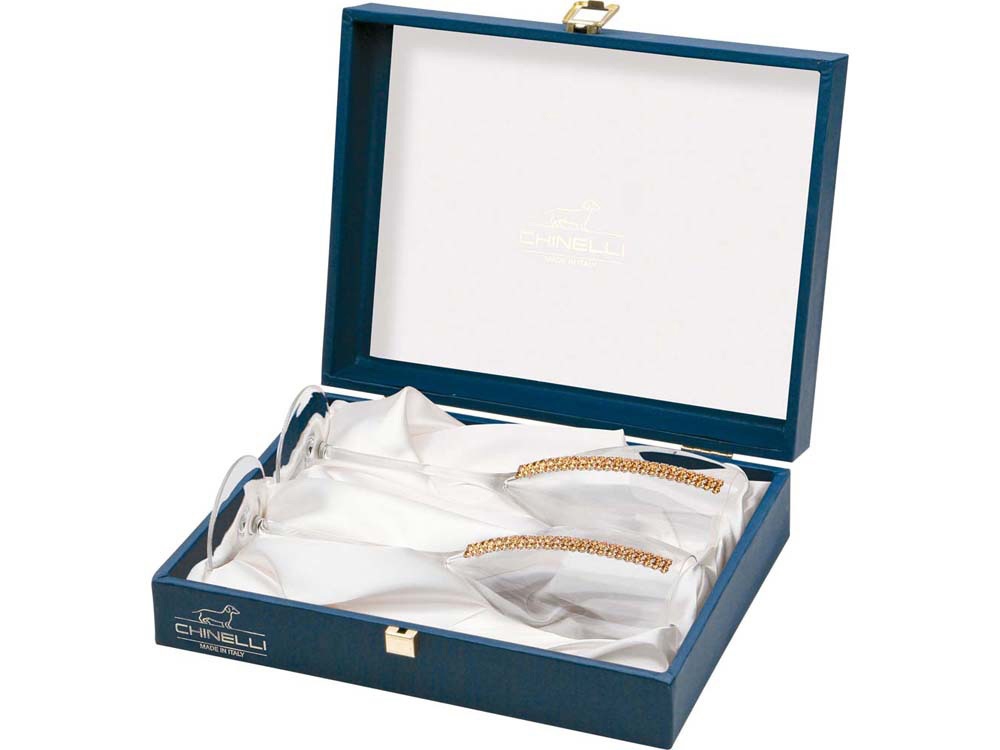 Бокалы для шампанского с кристаллами Swarovski Chinelli — изображение 2