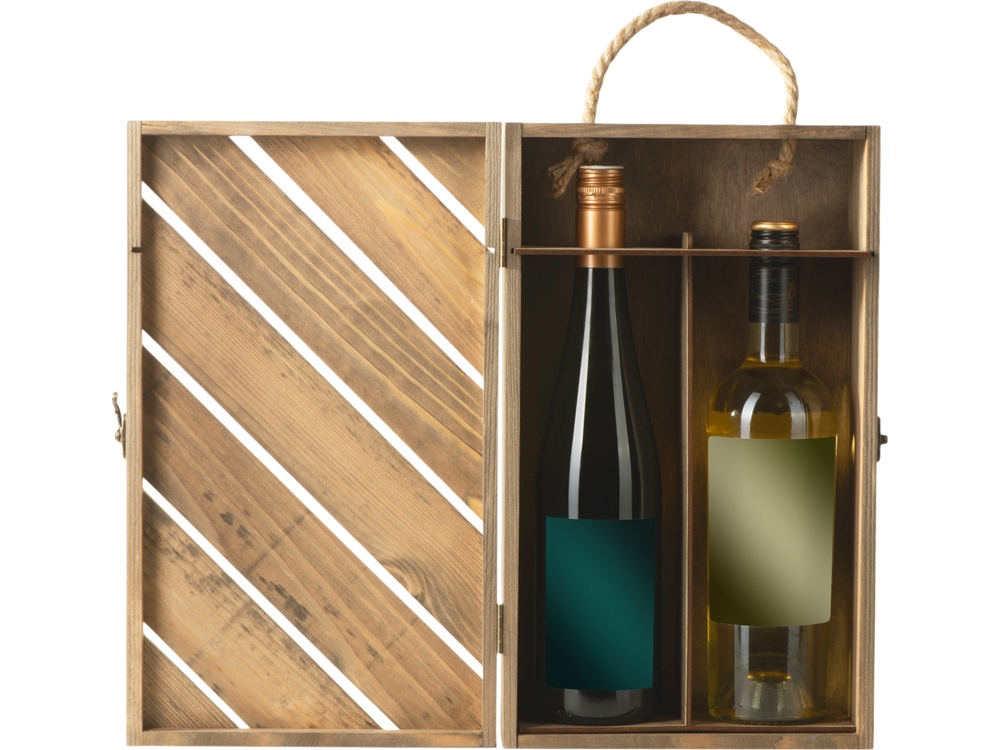 Коробка подарочная из массива дерева для 2х бутылок — изображение 7