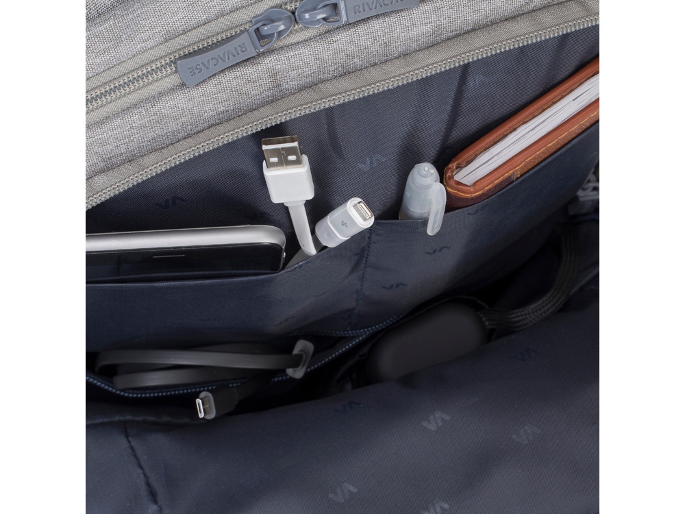 RIVACASE 7760 grey ECO рюкзак для ноутбука 15.6 — изображение 21