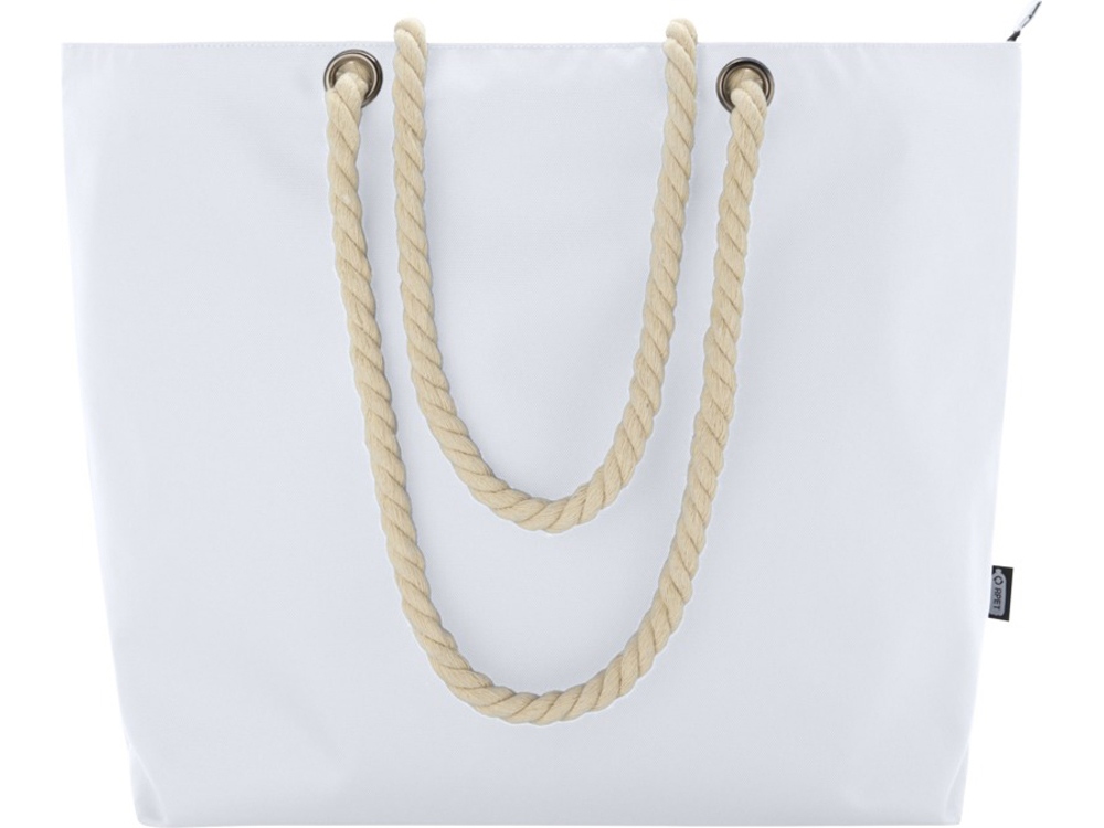 Panama пляжная эко-сумка-холодильник из переработанного материала, с ручками-шнурками 23L, белый — изображение 2