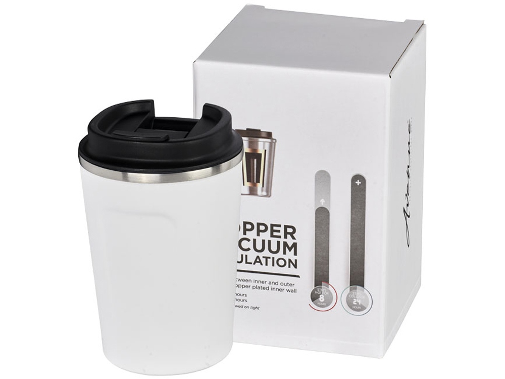 Герметичная медная вакуумная термокружка Thor объемом 360 мл, белый