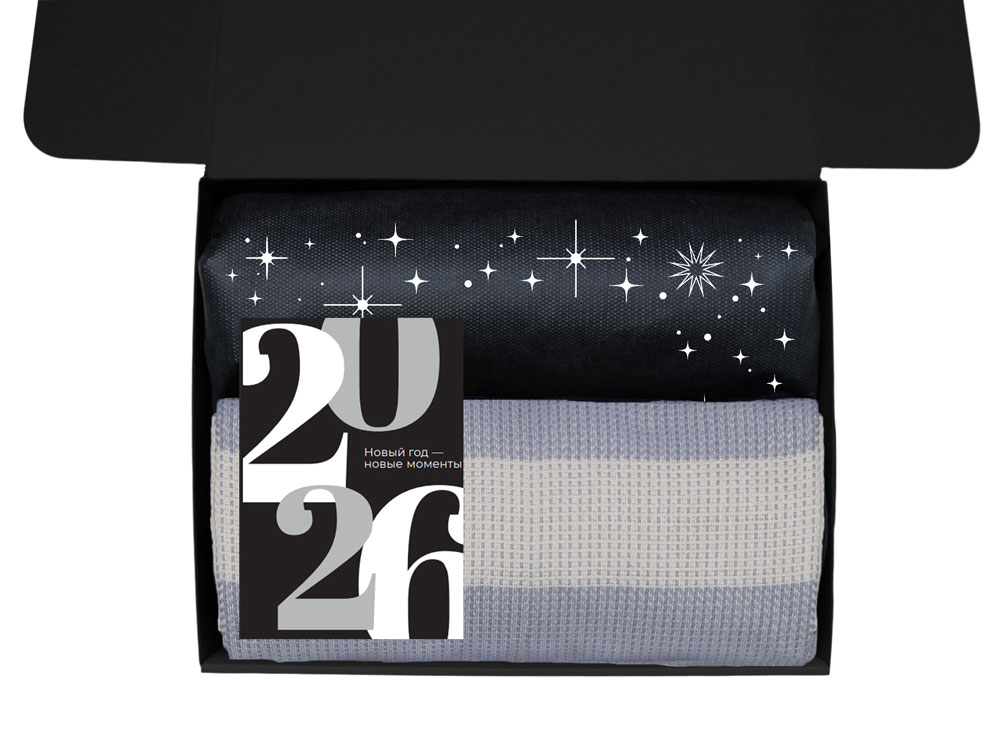 Подарочный набор c пледом, термосом, свечой и миндалем, красный — изображение 3