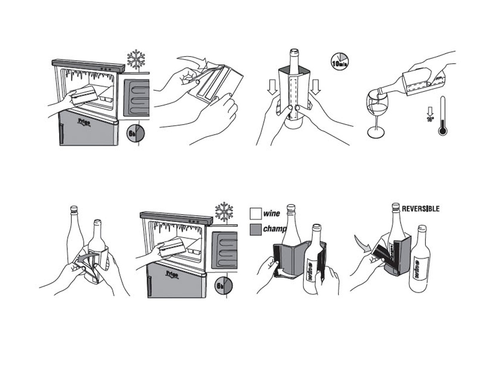 Охладитель-чехол для бутылки вина или шампанского Cooling wrap, черный — изображение 4