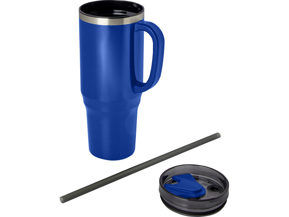 Melbourne кружка 1200 мл, сертифицированная согласно RCS, с соломинкой - Ярко- синий — изображение 3