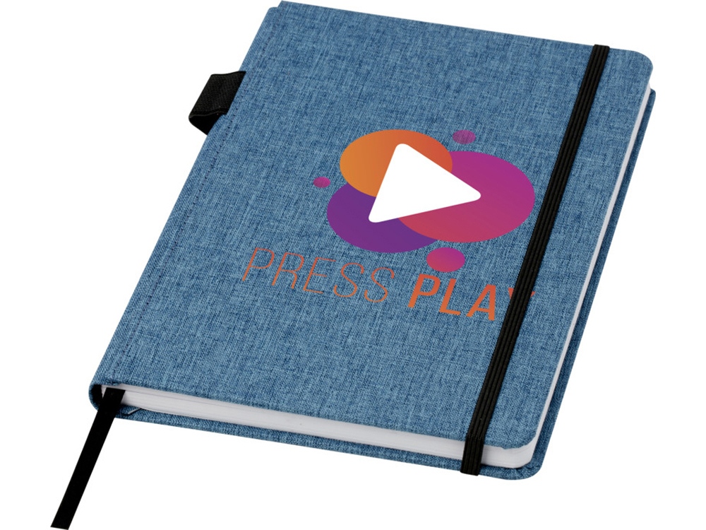 Блокнот Orin, формат А5, из переработанного ПЭТ, синий — изображение 7