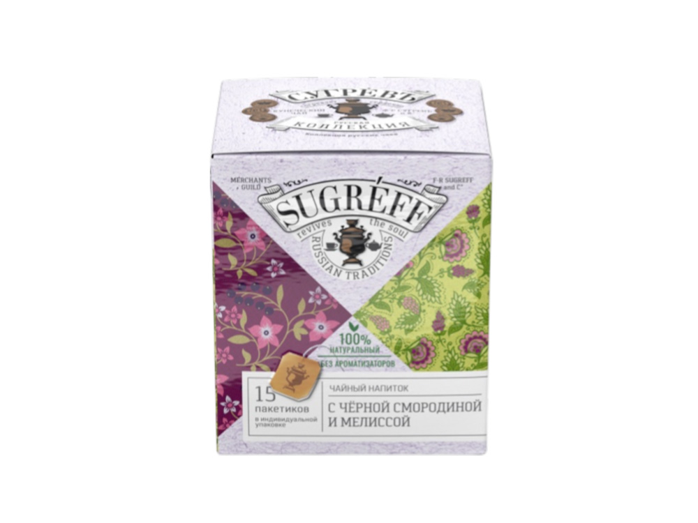Чайный напиток с Листом черной смородины, мелиссой в индивидуальном саше конверте, 15 пакетиков — изображение 2
