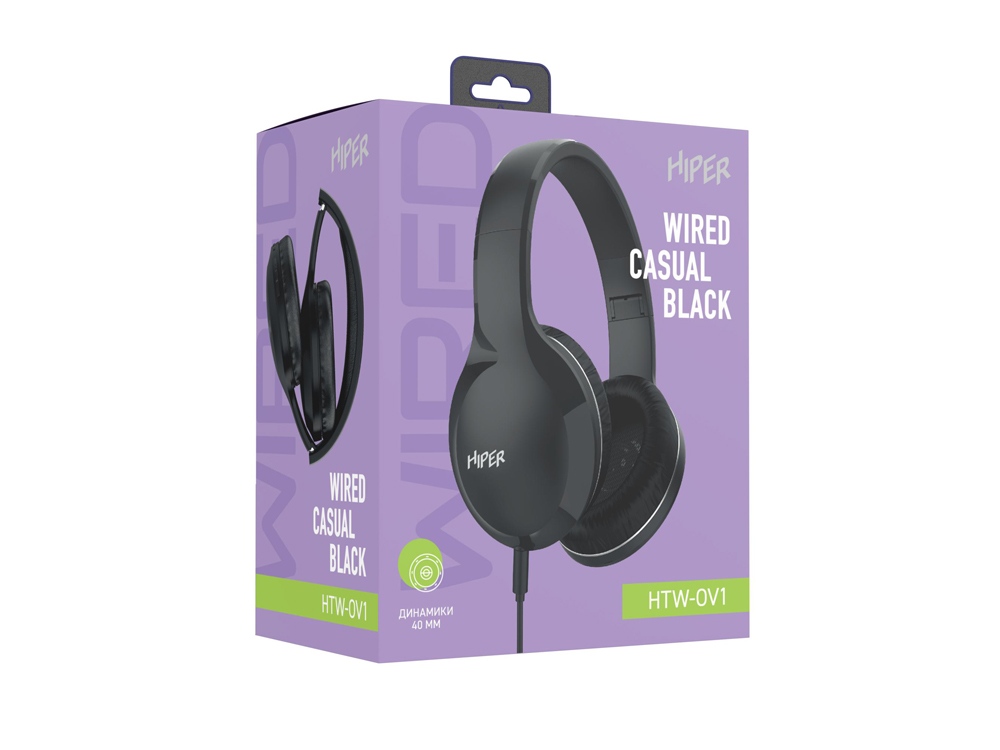 HIPER Наушники накладные WIRED CASUAL BLACK HTW-OV1 — изображение 10