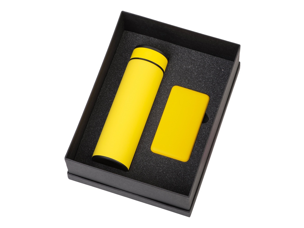 Подарочный набор с термосом и повербанком С2, желтый — изображение 2