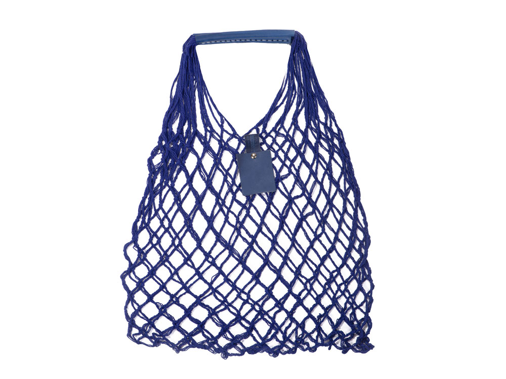 Авоська Dream М old style 15 литров с кожаными ручками, синий (12)