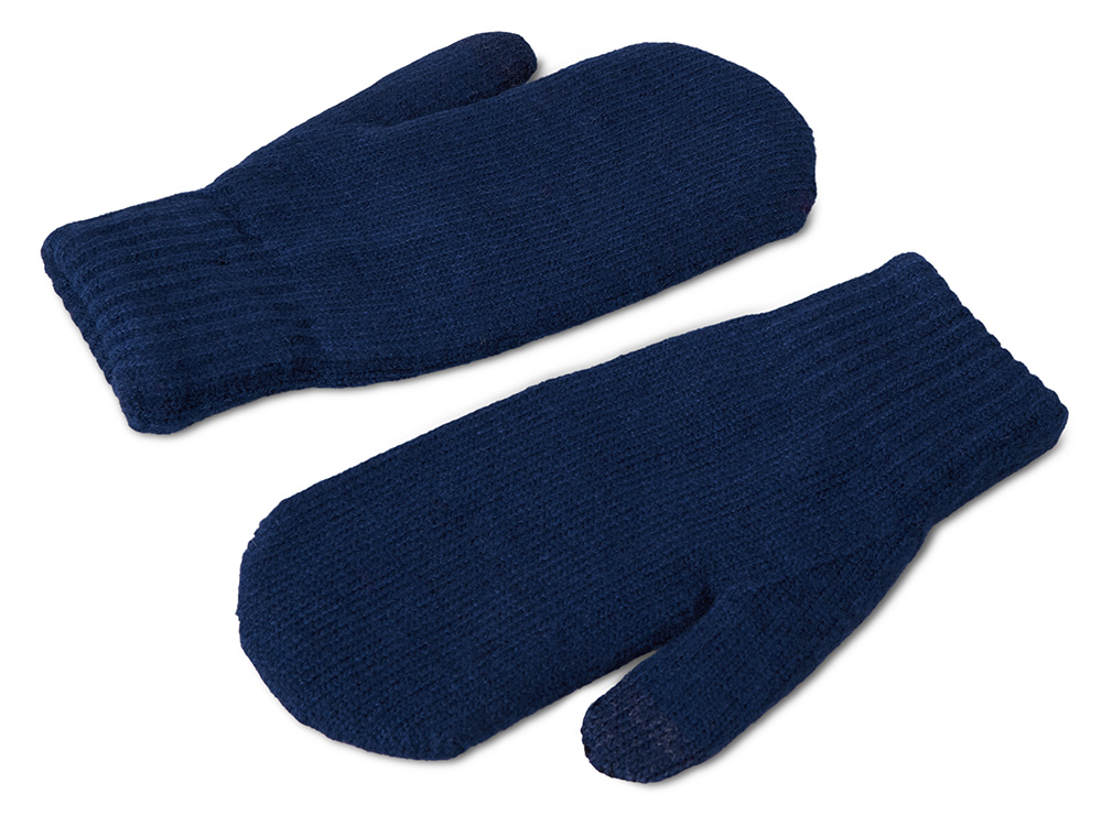 Подарочный набор с варежками, шарфом и термосом, темно-синий — изображение 4