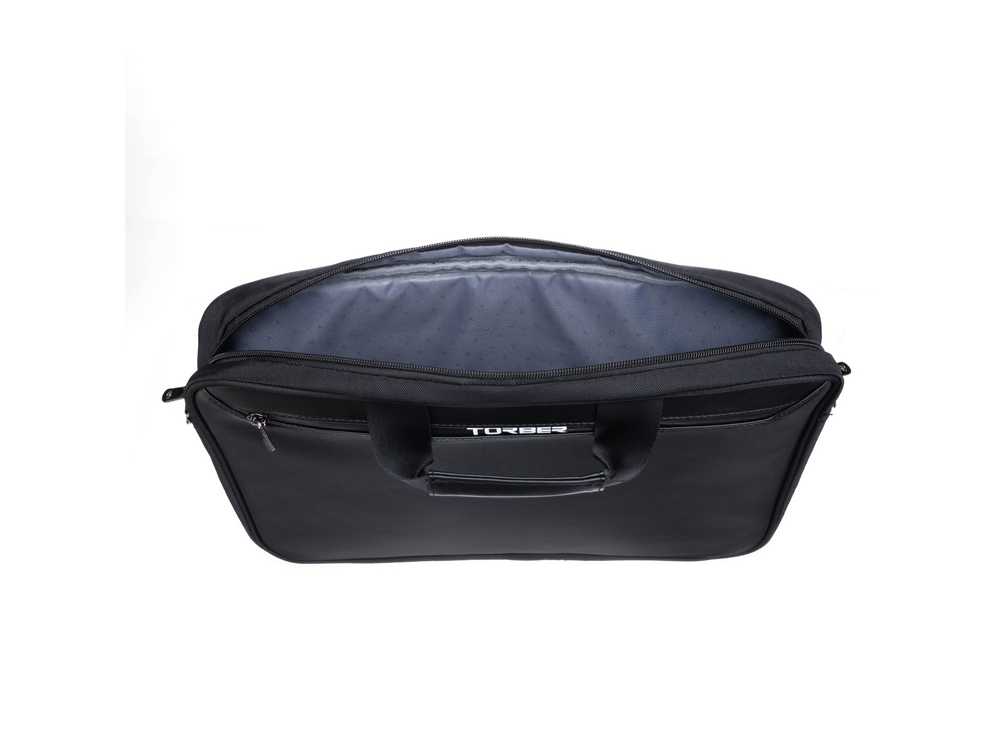 Сумка для ноутбука TORBER VOYAGE 15.6'', черный, нейлон/микрофибра, 43 х 5 х 29 см, 6л — изображение 4