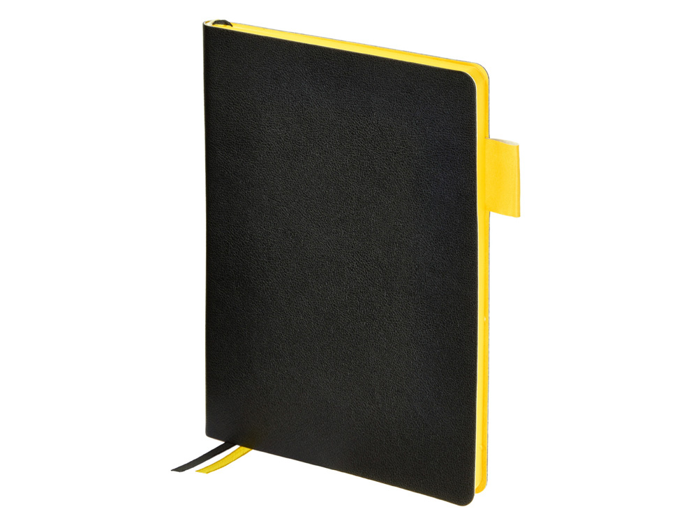 Ежедневник недатированный А5 Boston, черный (желтый обрез)