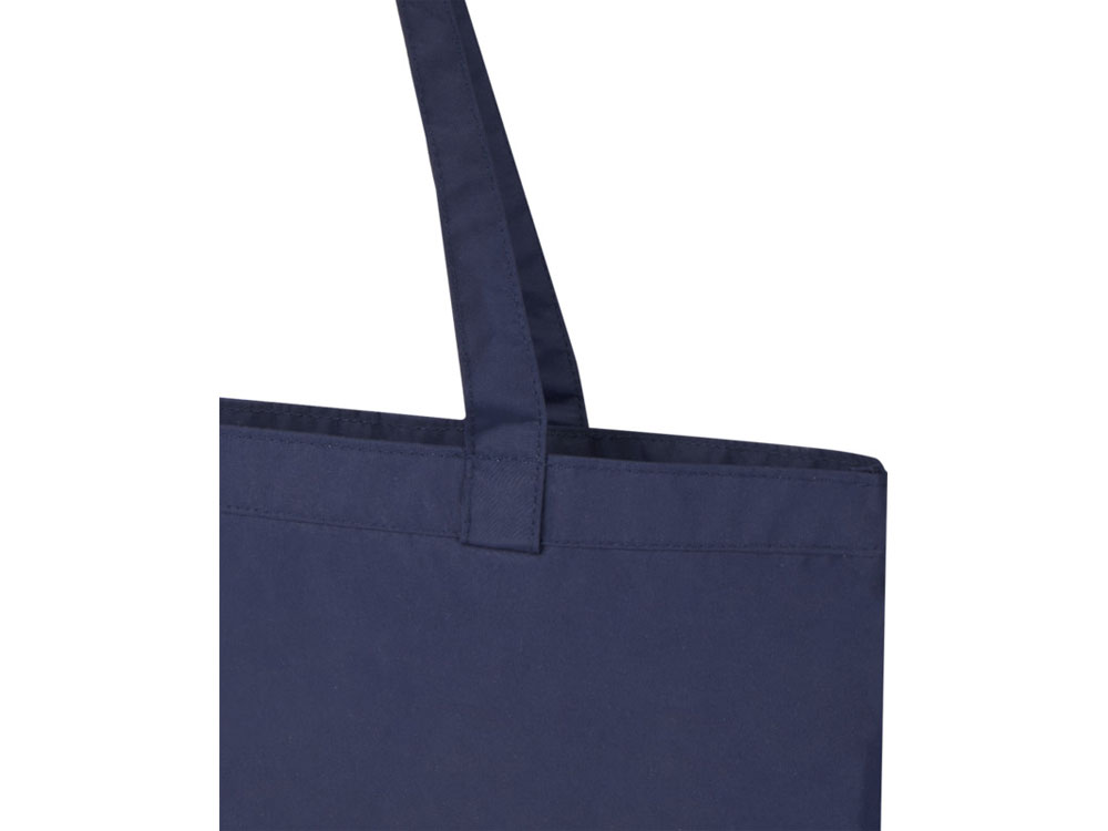 Kai круглая эко-сумка из переработанного материала, сертифицированного согласно GRS - Темно - синий — изображение 6