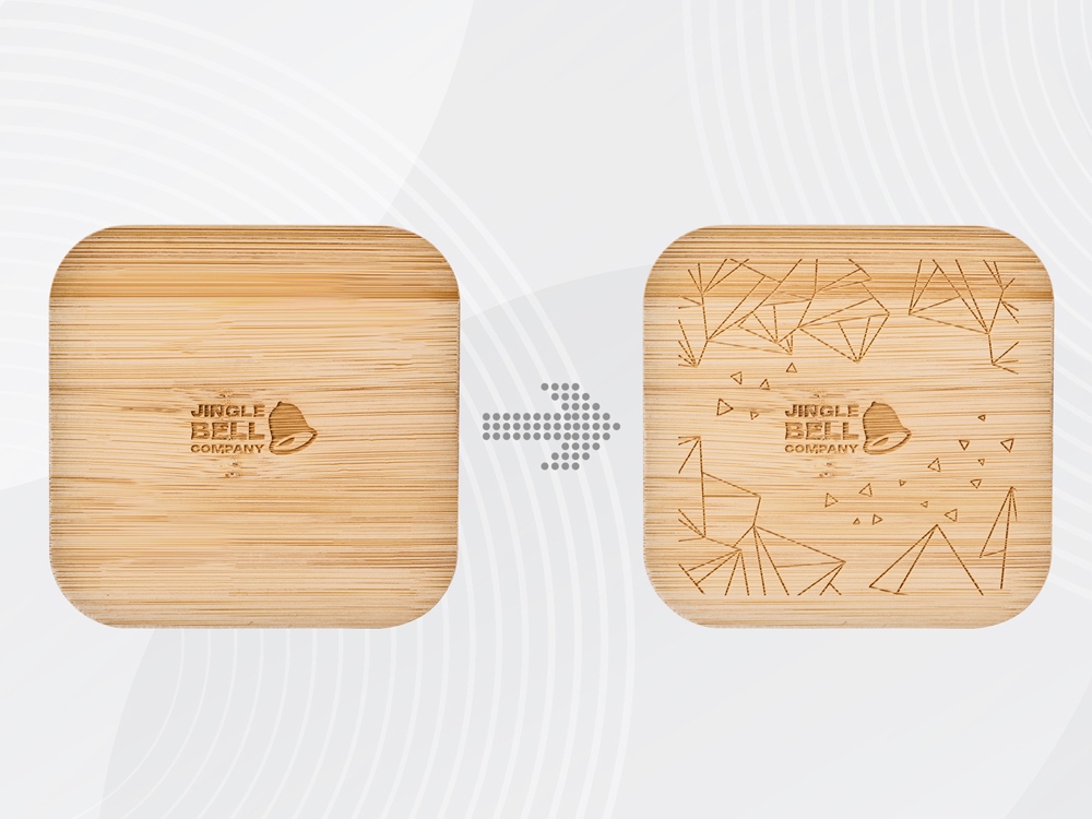 Eмкость для хранения Flake, бежевый, натуральный, с гравировкой — изображение 3