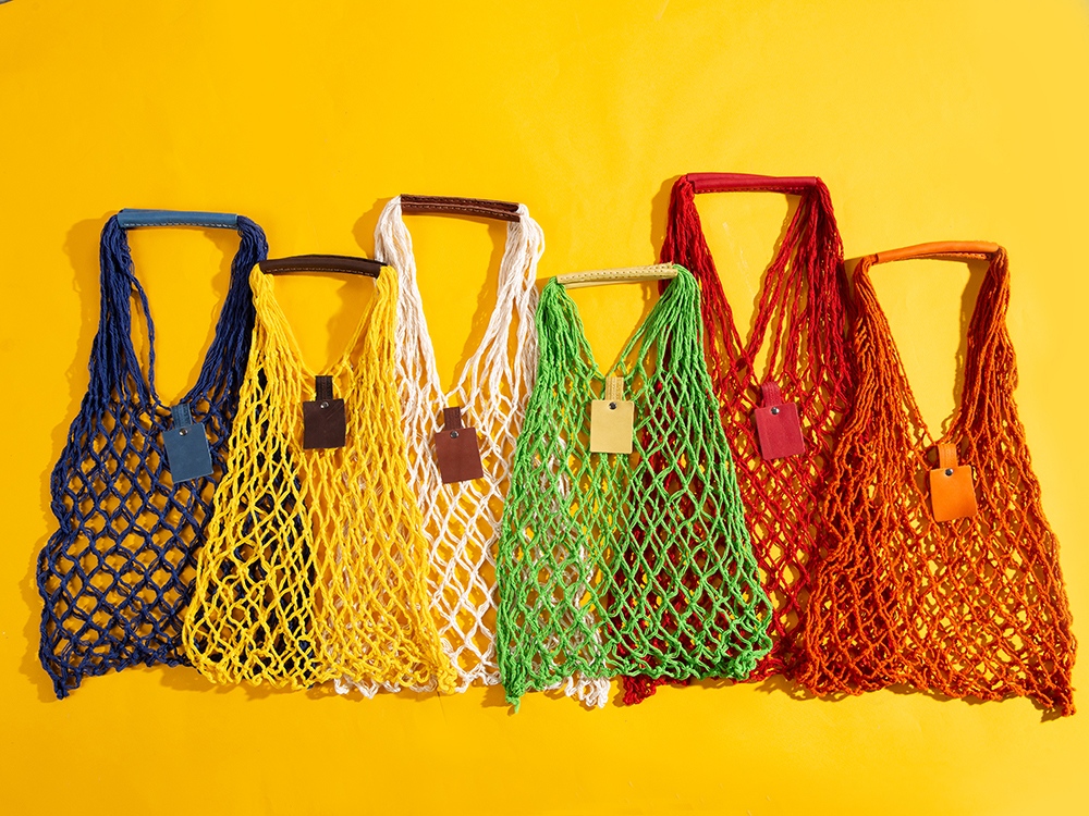 Авоська Dream М old style 15 литров с кожаными ручками, оранжевый (5) — изображение 6