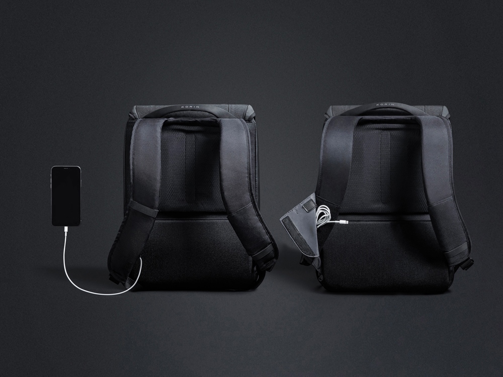 Водостойкий антикражный рюкзак Clickpack для ноутбука 15.6, черный — изображение 20