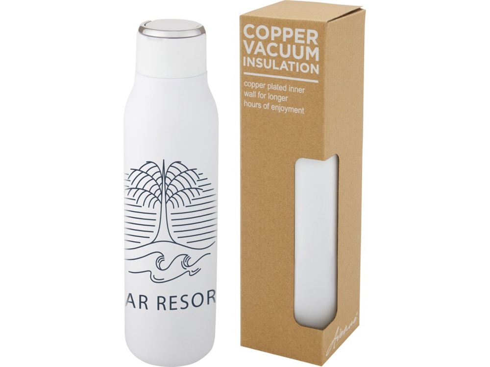 Marka, медная бутылка объемом 600 мл с вакуумной изоляцией и металлической петлей, белый — изображение 7