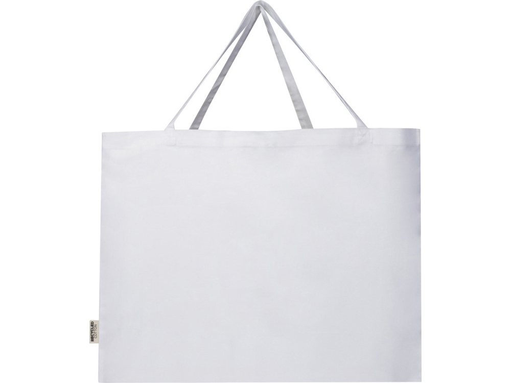 Odessa большая эко-сумка из переработанного хлопка, сертифицированного согласно GRS, плотностью 220 г/м² - Белый — изображение 3