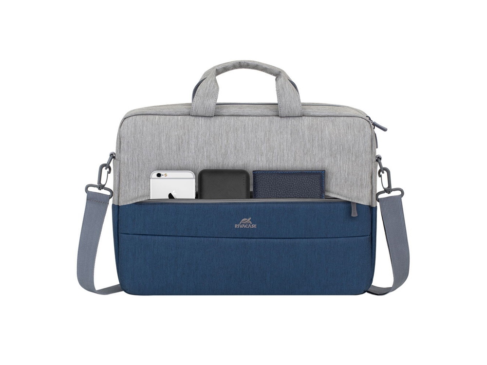 RIVACASE 7532 grey/dark blue сумка для ноутбука 15.6'' — изображение 14