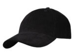 Hutton 6-панельная бейсболка из переработанного хлопка - Сплошной черный