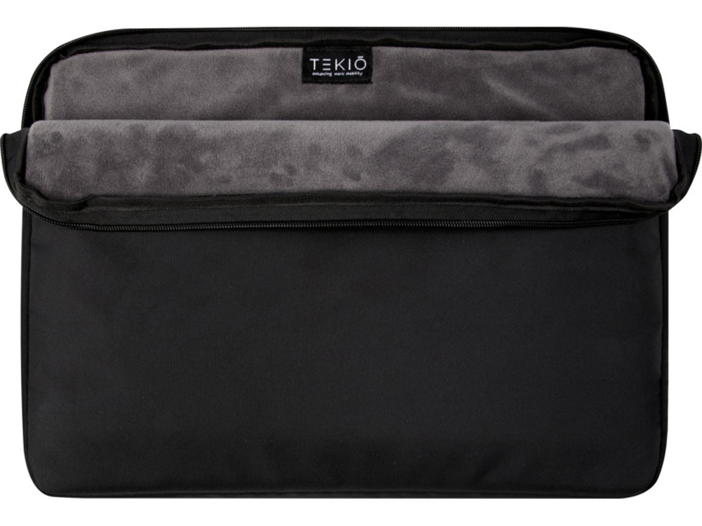 Чехол Rise для ноутбука с диагональю экрана 15,6 дюйма, изготовленный из переработанных материалов согласно стандарту GRS - сплошной черный — изображение 5