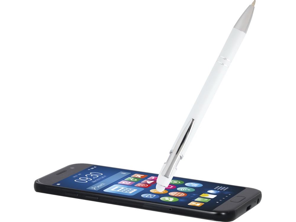 Kish шариковая ручка с серебристой отделкой - Белый (синие чернила) — изображение 5