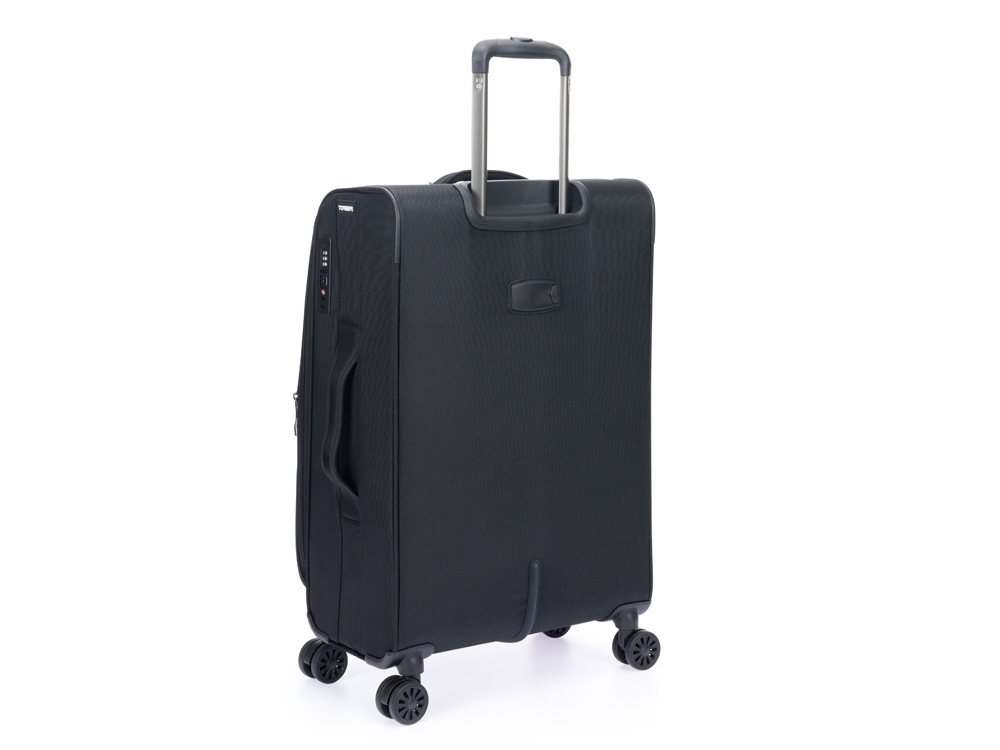 Чемодан TORBER Brosno, чёрный, нейлон 600D, 43,5 х 19 х 68 см, 56 л — изображение 2