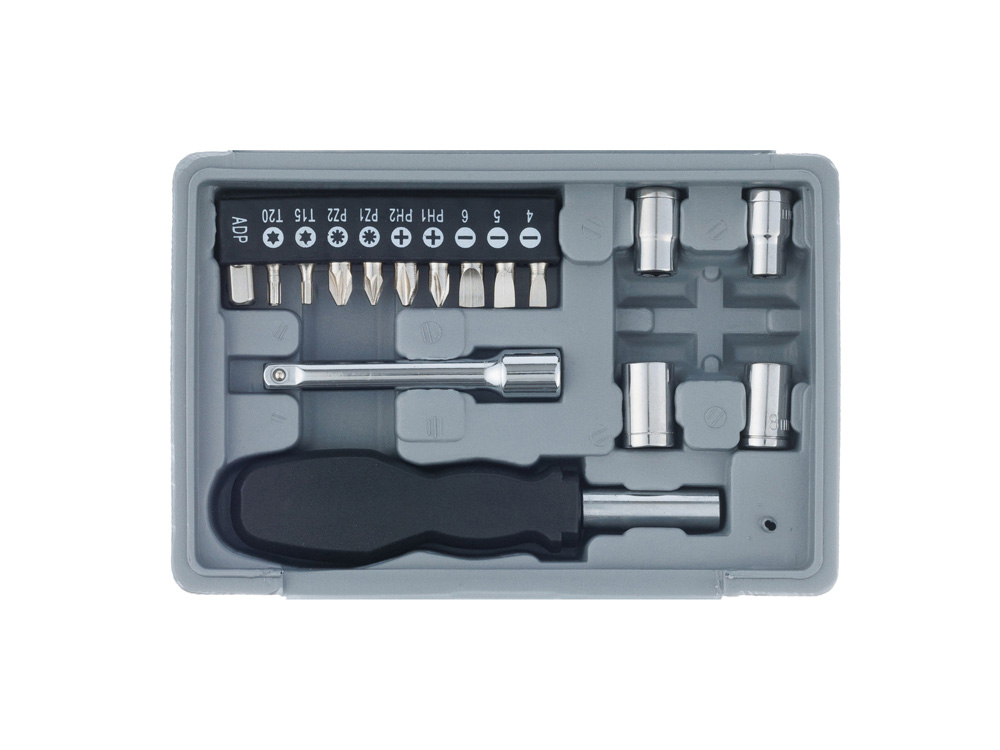 Набор инструментов Stinger, 25 инструментов, в пластиковом кейсе, 164x107x49 мм, серый — изображение 7