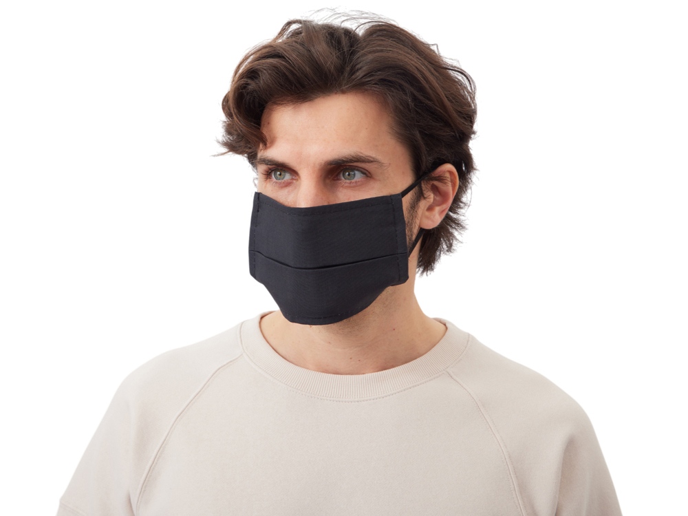 Маска для лица многоразовая из хлопка, черный