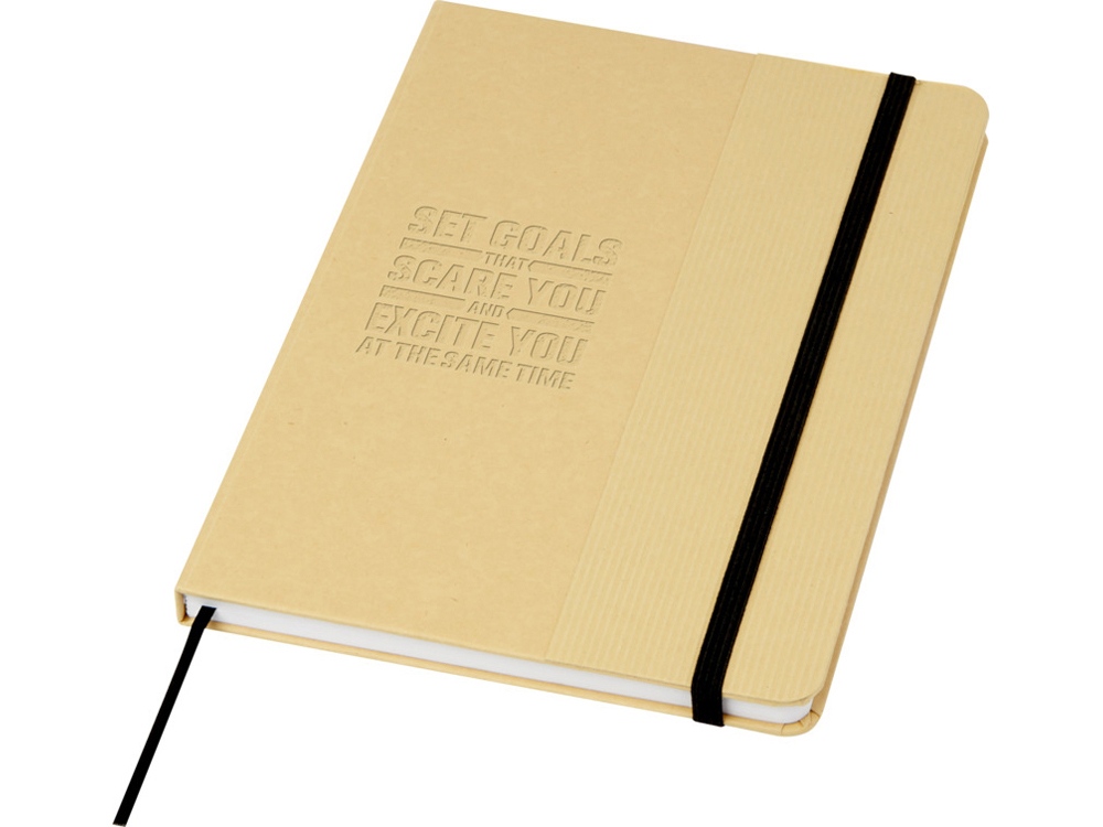 Nelida блокнот формата А5 в твердой обложке из переработанного картона - сплошной черный — изображение 4