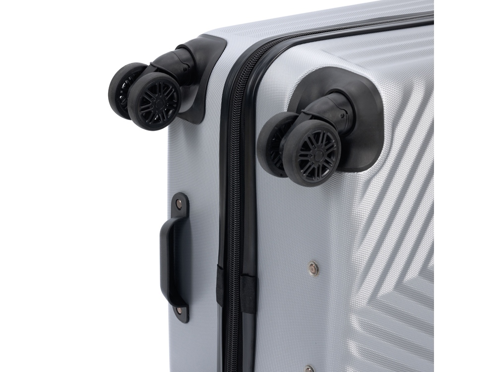 Чемодан TORBER Lama, серебристый, ABS-пластик, 49 х 29,5 х 77 см, 92 л — изображение 8