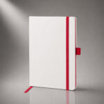 Блокнот ColorNote White, твердая обложка A5, 80 листов, белый с красным