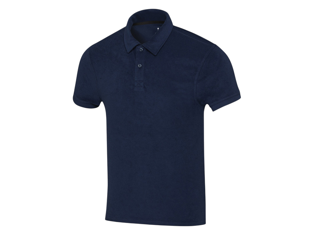 Рубашка поло унисекс Akoya из переработанного махрового материала - Темно - синий