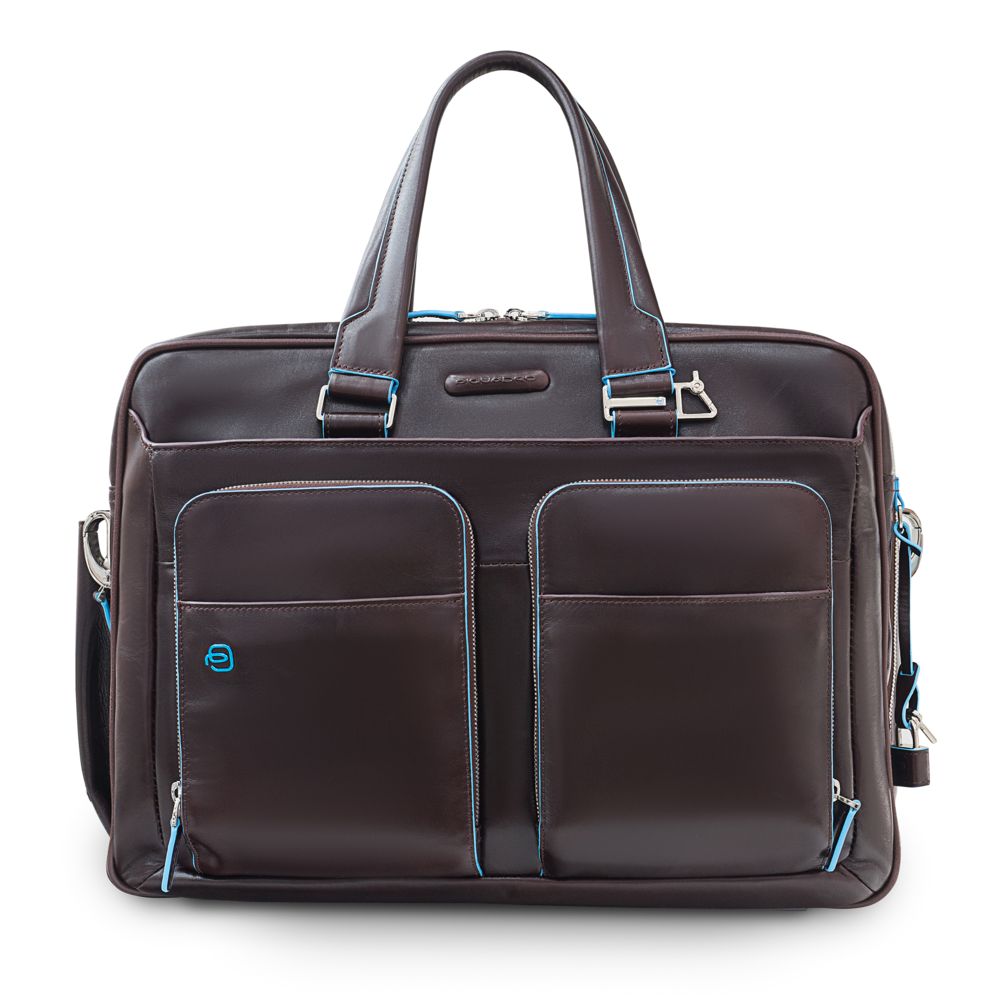 Сумка мужская для ноутбука Piquadro Blue Square, коричневая — изображение 2