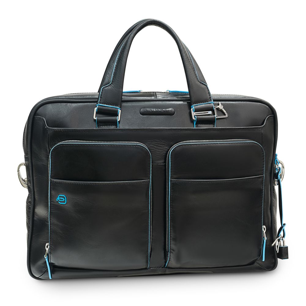 Сумка с отделением для ноутбука Piquadro Blue Square, черная — изображение 2
