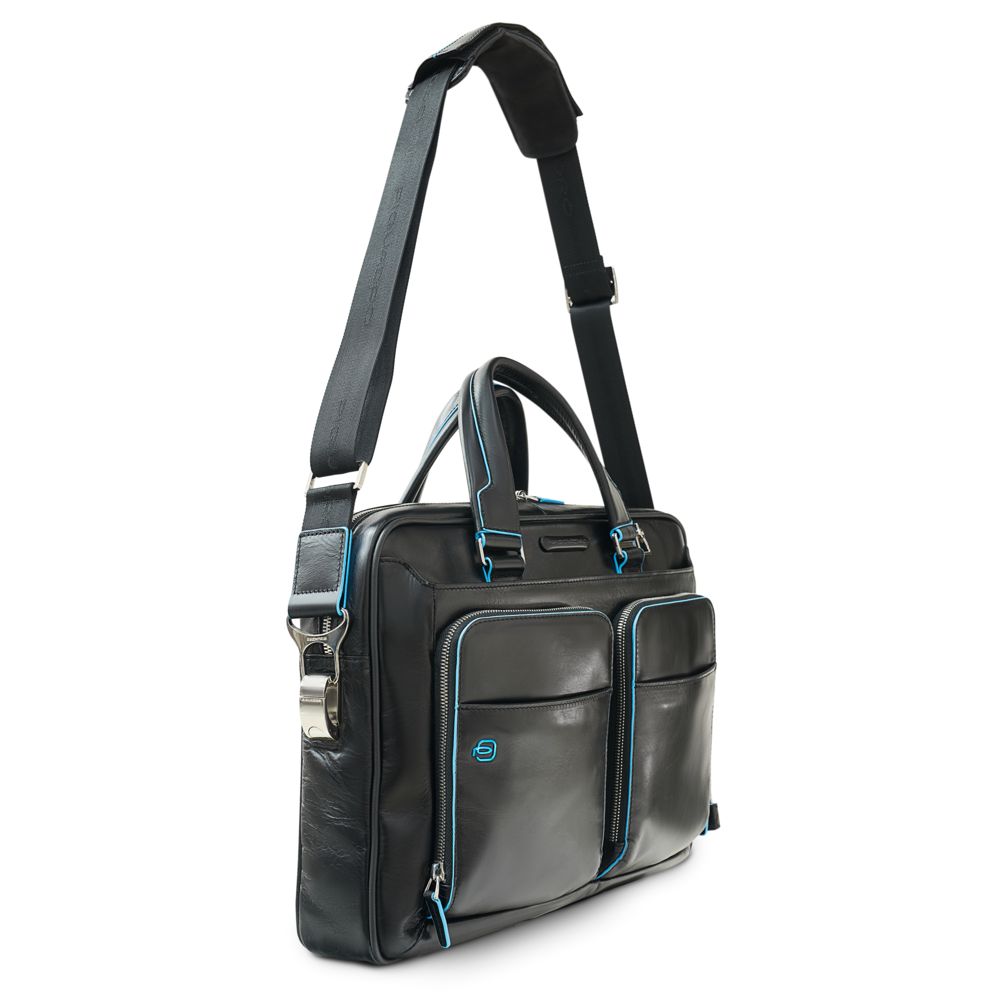 Сумка с отделением для ноутбука Piquadro Blue Square, черная — изображение 5