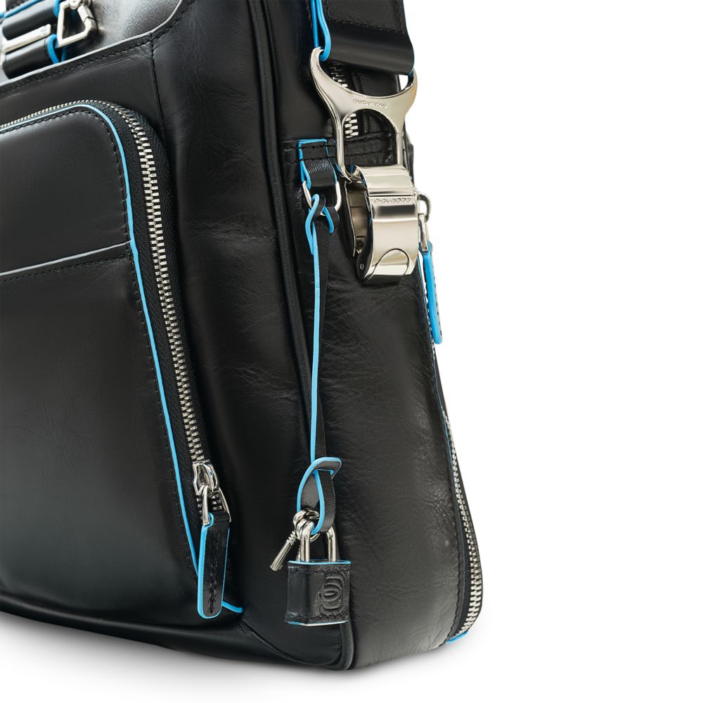 Сумка с отделением для ноутбука Piquadro Blue Square, черная — изображение 8