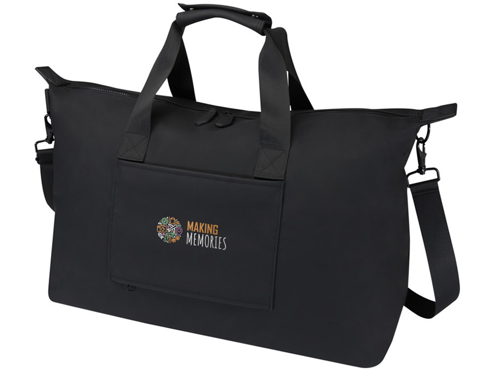 Спортивная сумка для ноутбука с диагональю экрана 15,6 дюйма Turner, изготовленная из переработанных материалов согласно стандарту GRS - сплошной черный — изображение 7