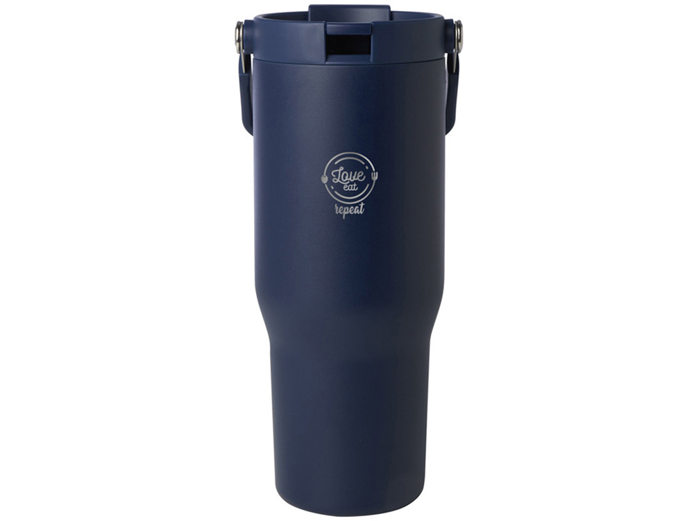 Термостакан Bronx объемом 900 мл из меди и переработанной нержавеющей стали, сертифицированной по стандарту RCS, с вакуумной изоляцией и крышкой с двойной функцией - Темно - синий — изображение 7