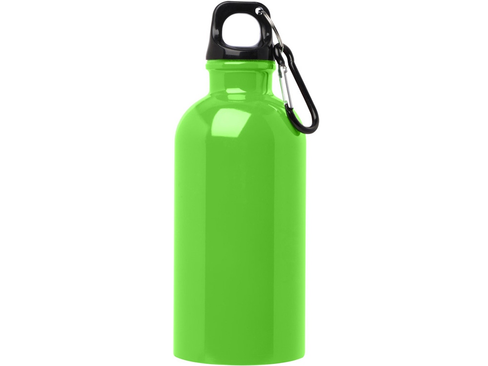 Одностенная бутылка для воды с карабином Oregon, изготовленная из нержавеющей стали, сертифицированной по стандарту RCS, объемом 400 мл - Зеленое яблоко — изображение 2
