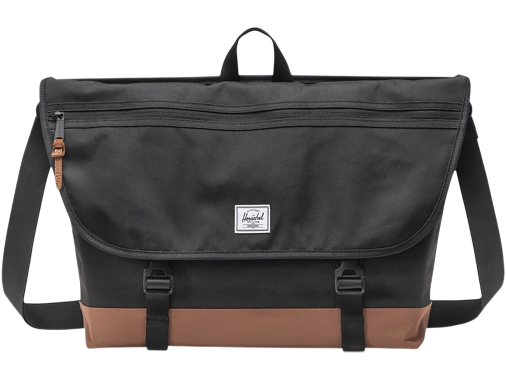 Сумка-мессенджер Herschel Cove из переработанного материала 22,5 л - сплошной черный — изображение 2