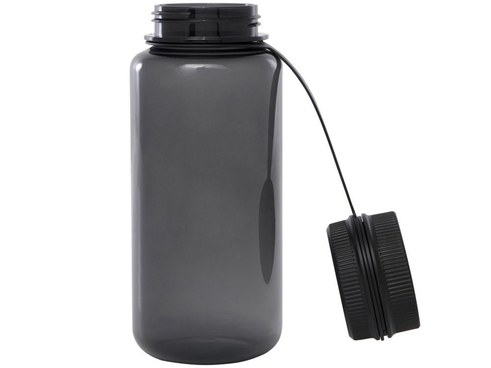 Спортивная бутылка Ryder из переработанного ПЭТ-пластика объемом 900 мл с многофункциональной крышкой, сертифицированная RCS - сплошной черный — изображение 5