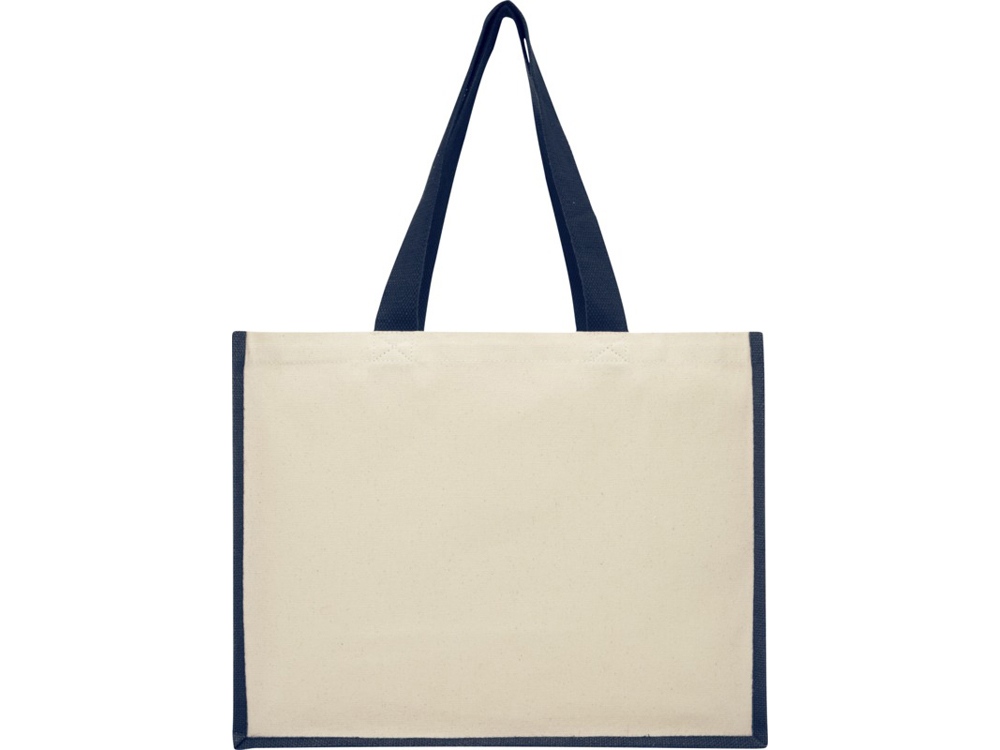 Сумка-тоут Varai для покупок из холщового хлопка и джута (плотность 320 г/м2), темно-синий — изображение 2