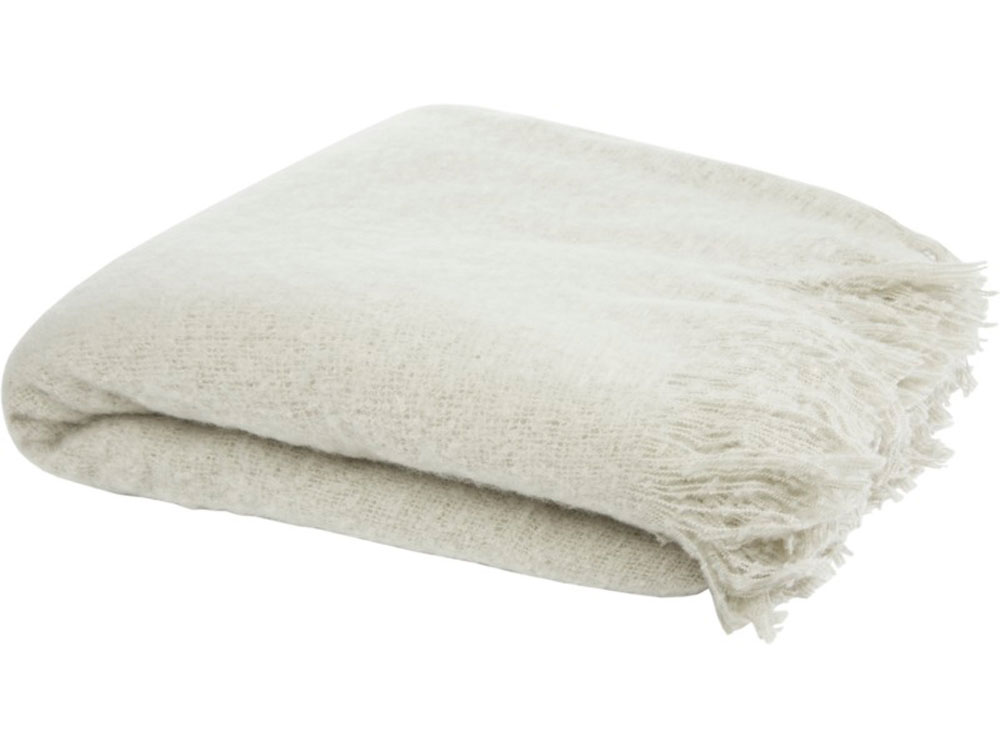 Мохеровый плед из вторичного ПЭТ Ivy, светло-серый — изображение 3