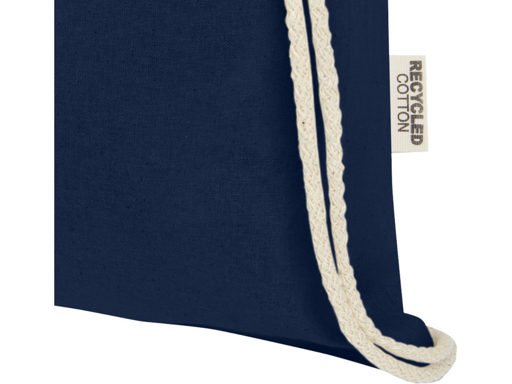 Oregon сумка-кисет из переработанного хлопка, сертифицированного согласно GRS, плотностью 140 г/м² - Темно - синий — изображение 4